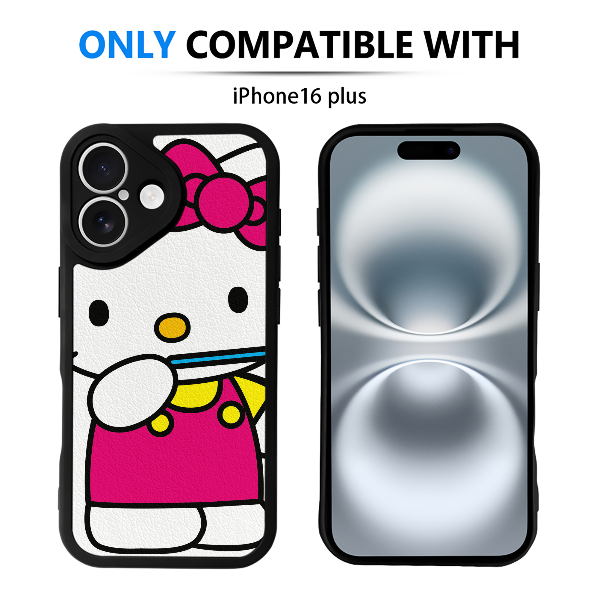 （画像用） Hello Kitty ハローキティ 【iPhone 16シリーズ対応】シリコンスマホケース（レザー調） 材質：シリコン